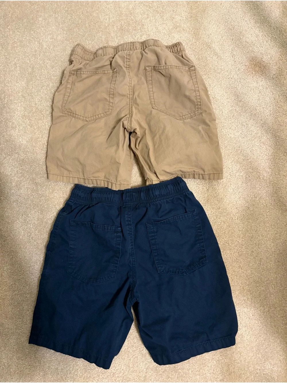 Cat & Jack Boys Pull-On Chino Shorts Lot (2 Pair) - Khaki & Navy - Medium (8)